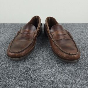 Sebago Docksides Men's 9.5 Brown Leather Slip On Penny Loafer Boat Shoes *Read*